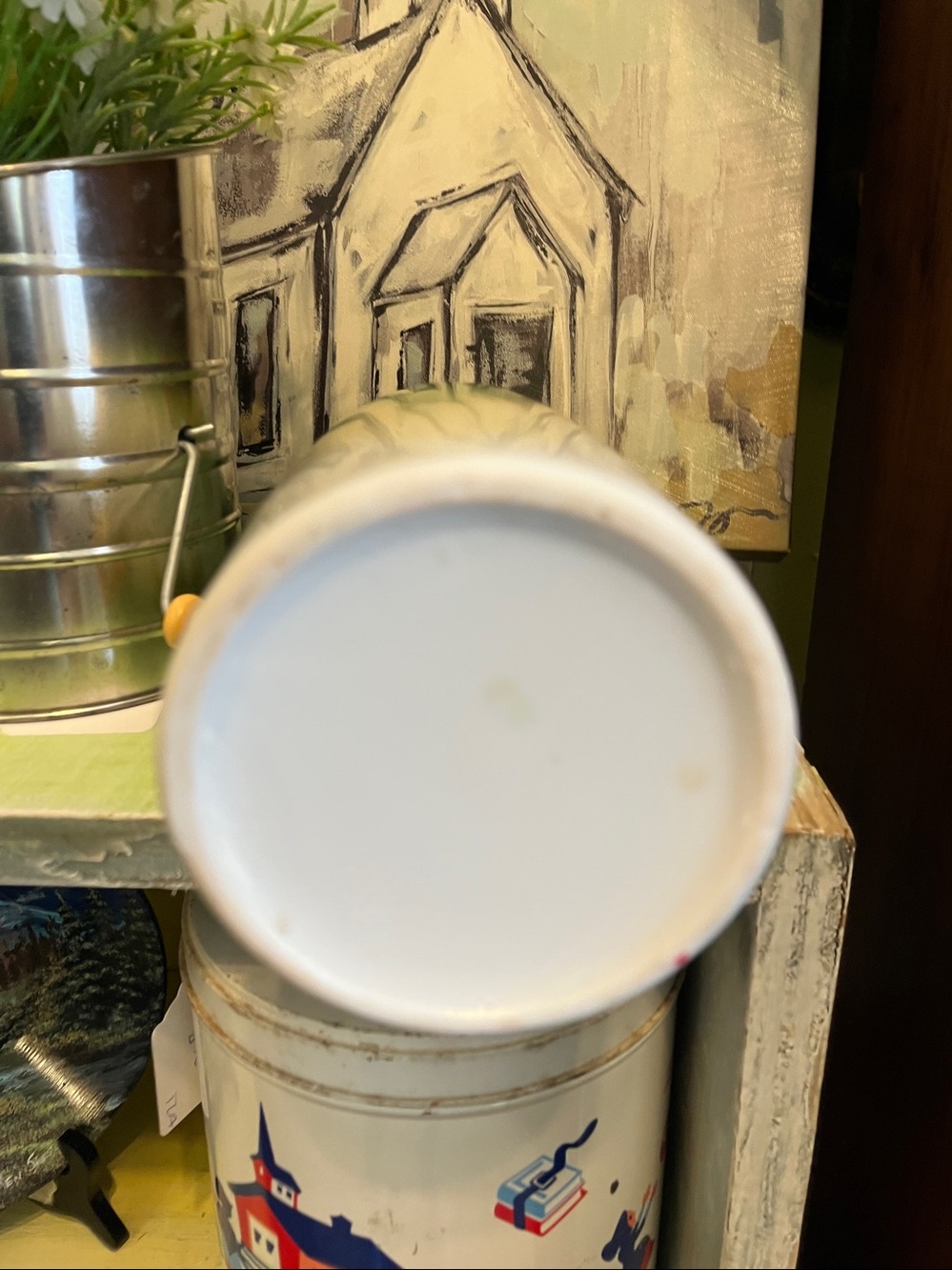 Vintage hand-painted porcelain decanter-style vase - Picture 6 of 7